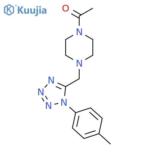 1-(4-{[1-(4-methylphenyl)-1H-1,2,3,4-tetrazol-5-yl]methyl}piperazin-1-yl)ethan-1-one structure