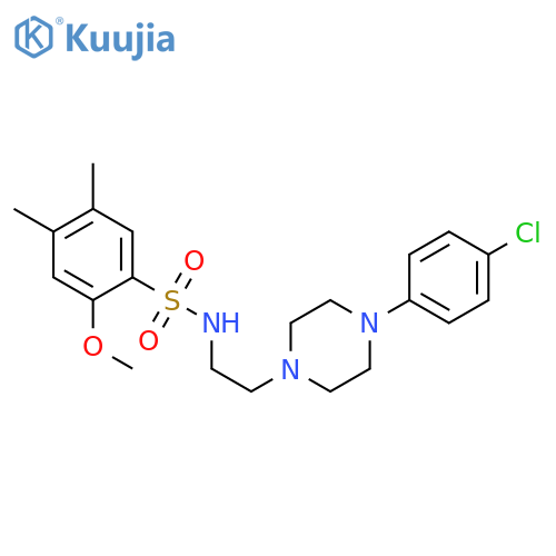 N-{2-[4-(4-chlorophenyl)piperazin-1-yl]ethyl}-2-methoxy-4,5-dimethylbenzene-1-sulfonamide structure