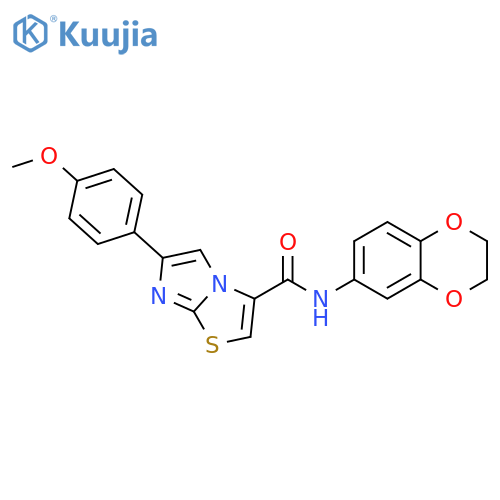 N-(2,3-dihydro-1,4-benzodioxin-6-yl)-6-(4-methoxyphenyl)imidazo[2,1-b][1,3]thiazole-3-carboxamide structure