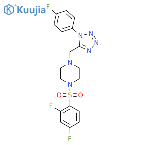 1-(2,4-difluorobenzenesulfonyl)-4-{1-(4-fluorophenyl)-1H-1,2,3,4-tetrazol-5-ylmethyl}piperazine structure