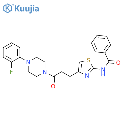 N-(4-{3-4-(2-fluorophenyl)piperazin-1-yl-3-oxopropyl}-1,3-thiazol-2-yl)benzamide structure