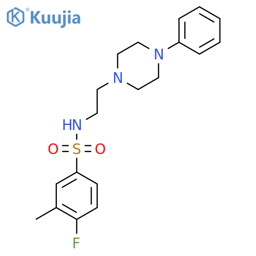 4-fluoro-3-methyl-N-2-(4-phenylpiperazin-1-yl)ethylbenzene-1-sulfonamide structure