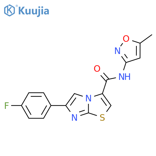 6-(4-fluorophenyl)-N-(5-methyl-1,2-oxazol-3-yl)imidazo2,1-b1,3thiazole-3-carboxamide structure