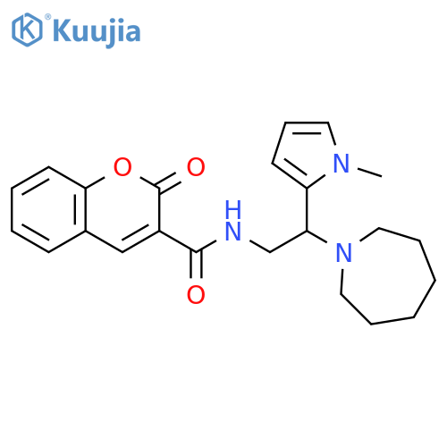 N-[2-(azepan-1-yl)-2-(1-methyl-1H-pyrrol-2-yl)ethyl]-2-oxo-2H-chromene-3-carboxamide structure