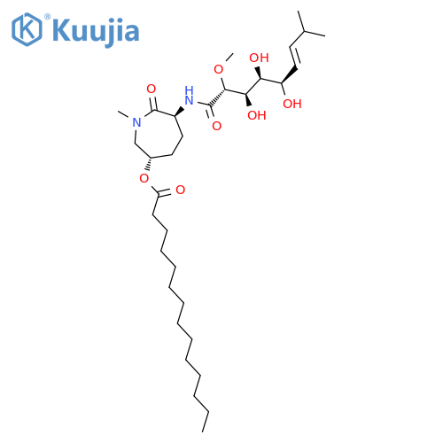 D-gulo-Non-6-enonamide,6,7,8,9-tetradeoxy-N-[(3S,6S)-hexahydro-1-methyl-2-oxo-6-[(1-oxotetradecyl)oxy]-1H-azepin-3-yl]-8-methyl-2-O-methyl-,(6E)- structure