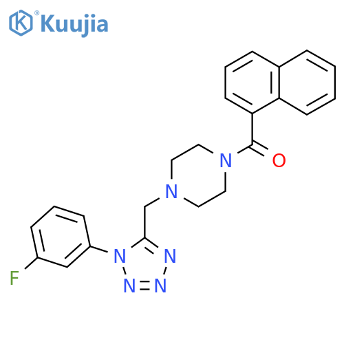 1-{[1-(3-fluorophenyl)-1H-1,2,3,4-tetrazol-5-yl]methyl}-4-(naphthalene-1-carbonyl)piperazine structure