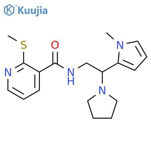 N-[2-(1-methyl-1H-pyrrol-2-yl)-2-(pyrrolidin-1-yl)ethyl]-2-(methylsulfanyl)pyridine-3-carboxamide structure