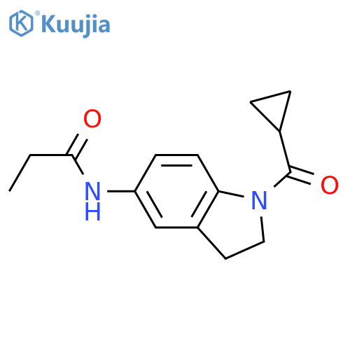 N-(1-cyclopropanecarbonyl-2,3-dihydro-1H-indol-5-yl)propanamide structure