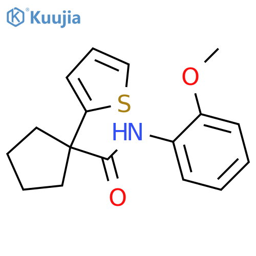 N-(2-methoxyphenyl)-1-(thiophen-2-yl)cyclopentane-1-carboxamide structure