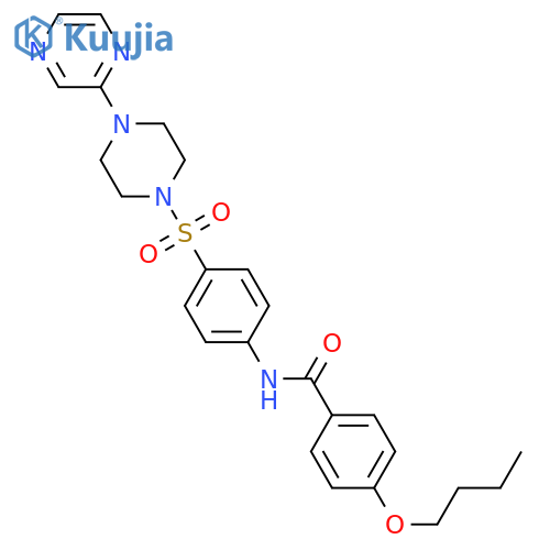 4-butoxy-N-(4-{4-(pyrazin-2-yl)piperazin-1-ylsulfonyl}phenyl)benzamide structure