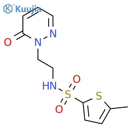 5-methyl-N-2-(6-oxo-1,6-dihydropyridazin-1-yl)ethylthiophene-2-sulfonamide structure