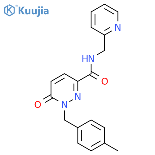 1-[(4-methylphenyl)methyl]-6-oxo-N-[(pyridin-2-yl)methyl]-1,6-dihydropyridazine-3-carboxamide structure