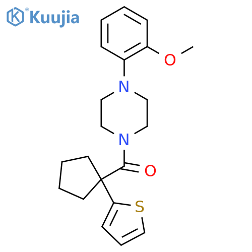 1-(2-methoxyphenyl)-4-[1-(thiophen-2-yl)cyclopentanecarbonyl]piperazine structure