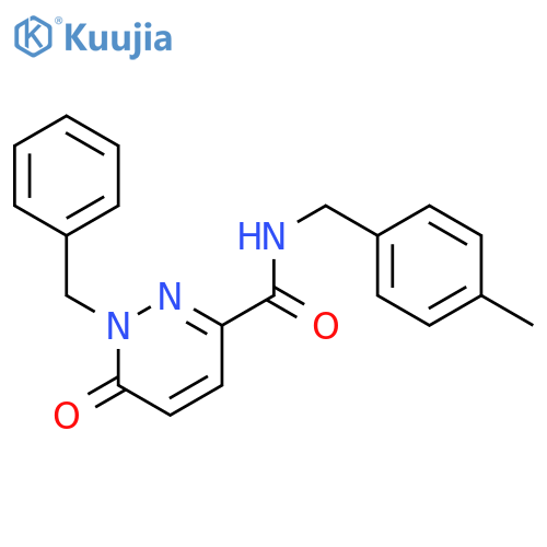1-benzyl-N-(4-methylphenyl)methyl-6-oxo-1,6-dihydropyridazine-3-carboxamide structure