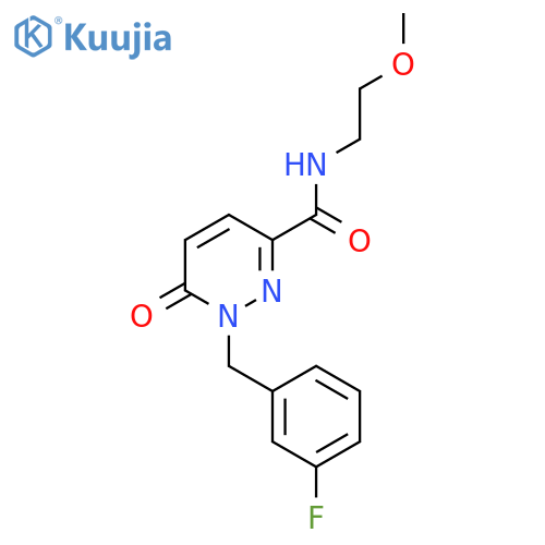 1-[(3-fluorophenyl)methyl]-N-(2-methoxyethyl)-6-oxo-1,6-dihydropyridazine-3-carboxamide structure