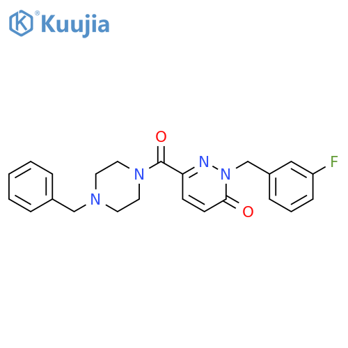 6-(4-benzylpiperazine-1-carbonyl)-2-[(3-fluorophenyl)methyl]-2,3-dihydropyridazin-3-one structure