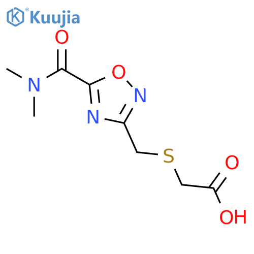 ({5-(Dimethylamino)carbonyl-1,2,4-oxadiazol-3-yl}methyl)thioacetic acid structure