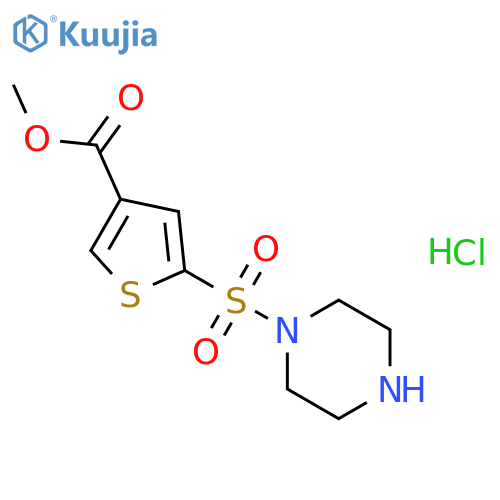 methyl 5-(piperazine-1-sulfonyl)thiophene-3-carboxylate hydrochloride structure