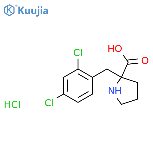 (R)-2-(2,4-Dichlorobenzyl)pyrrolidine-2-carboxylic acid hydrochloride structure