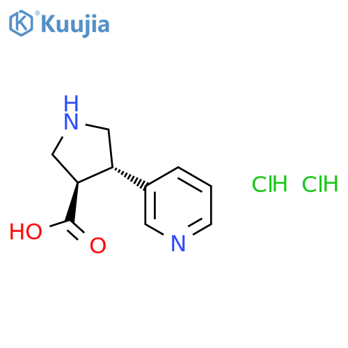 (3S,4R)-4-(Pyridin-3-yl)pyrrolidine-3-carboxylic acid dihydrochloride structure