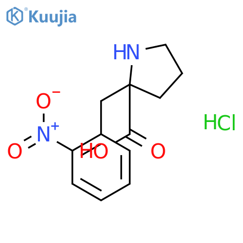 (S)-2-(2-Nitrobenzyl)pyrrolidine-2-carboxylic acid hydrochloride structure