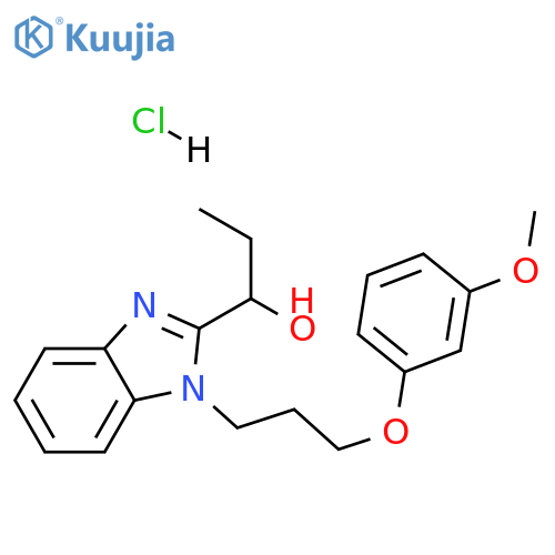 1-{1-[3-(3-methoxyphenoxy)propyl]-1H-1,3-benzodiazol-2-yl}propan-1-ol hydrochloride structure