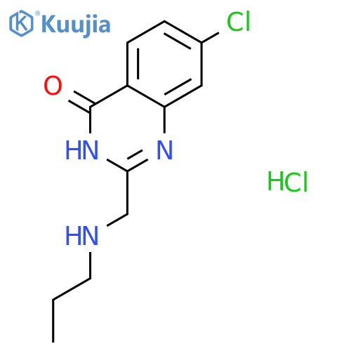 7-chloro-2-(propylamino)methyl-3,4-dihydroquinazolin-4-one hydrochloride structure