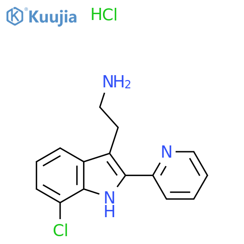 2-(7-Chloro-2-pyridin-2-yl-1H-indol-3-yl)-ethylamine monohydrochloride structure