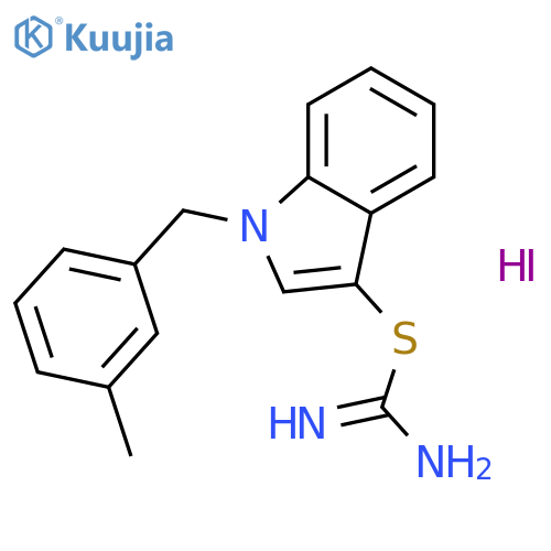 ({1-[(3-methylphenyl)methyl]-1H-indol-3-yl}sulfanyl)methanimidamide hydroiodide structure