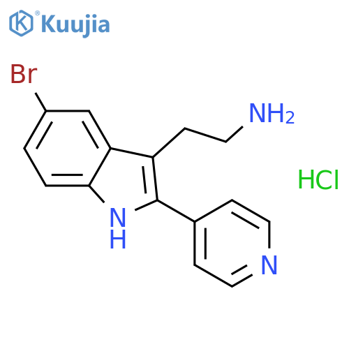 2-[5-bromo-2-(pyridin-4-yl)-1H-indol-3-yl]ethan-1-amine hydrochloride structure