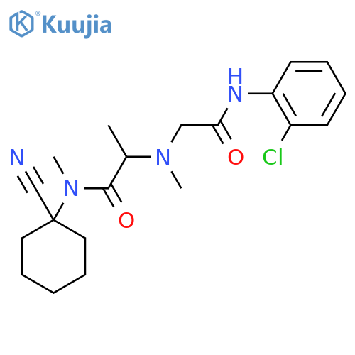 2-({[(2-chlorophenyl)carbamoyl]methyl}(methyl)amino)-N-(1-cyanocyclohexyl)-N-methylpropanamide structure