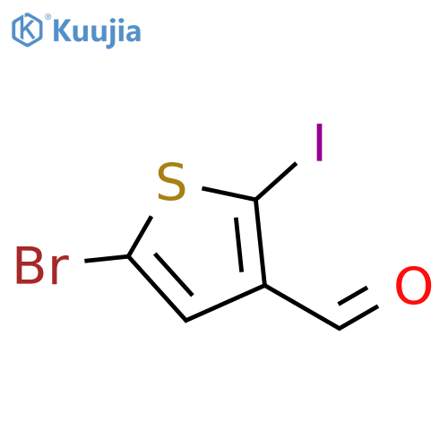 5-bromo-2-iodothiophene-3-carbaldehyde structure