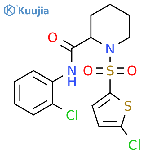 N-(2-chlorophenyl)-1-[(5-chlorothiophen-2-yl)sulfonyl]piperidine-2-carboxamide structure