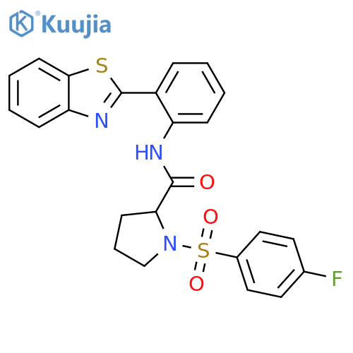 N-2-(1,3-benzothiazol-2-yl)phenyl-1-(4-fluorobenzenesulfonyl)pyrrolidine-2-carboxamide structure