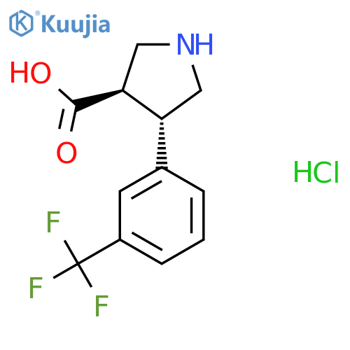 trans-4-(3-(Trifluoromethyl)phenyl)pyrrolidine-3-carboxylic acid hydrochloride structure