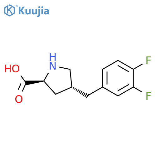 (2S,4R)-4-(3,4-Difluorobenzyl)pyrrolidine-2-carboxylic acid structure