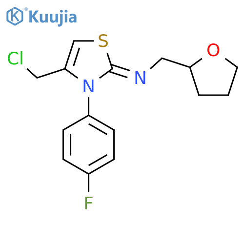 N-4-(chloromethyl)-3-(4-fluorophenyl)-2,3-dihydro-1,3-thiazol-2-ylidene-1-(oxolan-2-yl)methanamine structure