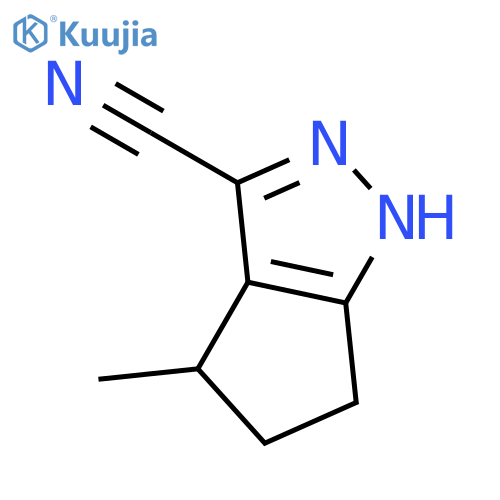 4-methyl-1,4,5,6-tetrahydrocyclopenta[c]pyrazole-3-carbonitrile structure