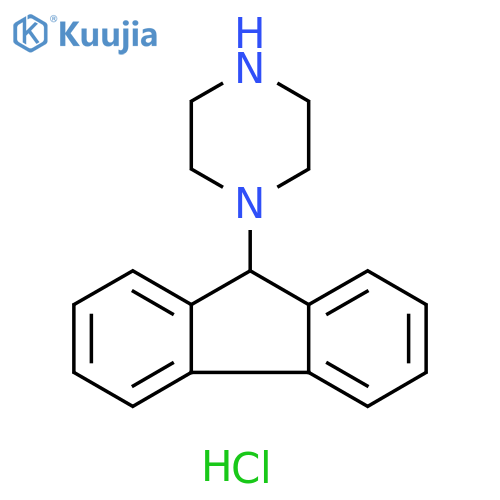 Piperazine, 1-(9H-fluoren-9-yl)-, hydrochloride (1:1) structure