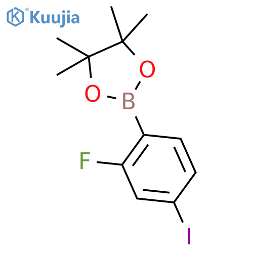 2-(2-Fluoro-4-iodophenyl)-4,4,5,5-tetramethyl-1,3,2-dioxaborolane structure