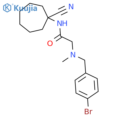 2-{[(4-bromophenyl)methyl](methyl)amino}-N-(1-cyanocycloheptyl)acetamide structure