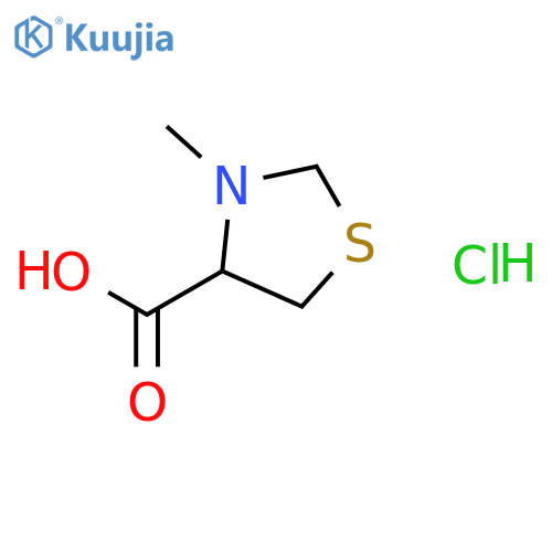 4-THIAZOLIDINECARBOXYLIC ACID, 3-METHYL-, HYDROCHLORIDE structure