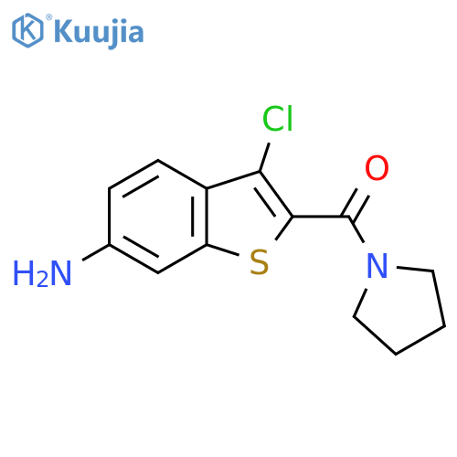 (6-amino-3-chloro-1-benzothiophen-2-yl)-pyrrolidin-1-ylmethanone structure