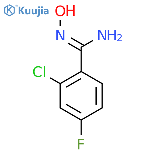 2-chloro-4-fluoro-N'-hydroxybenzene-1-carboximidamide structure