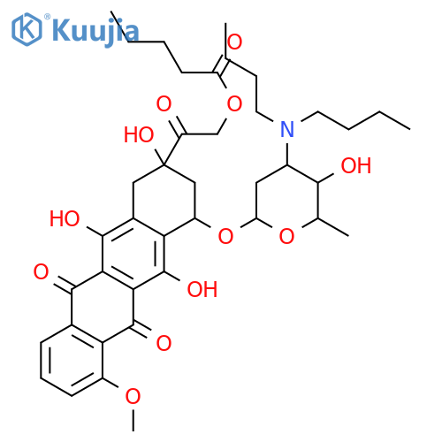 Pentanoic acid,2-[1,2,3,4,6,11-hexahydro-2,5,12-trihydroxy-7-methoxy-6,11-dioxo-4-[[2,3,6-trideoxy-3-(dibutylamino)-a-L-lyxo-hexopyranosyl]oxy]-2-naphthacenyl]-2-oxoethylester, (2S,4S)- (9CI) structure