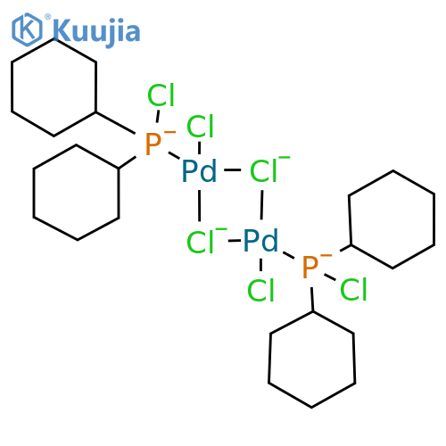 Dichloro(chlorodicyclohexylphosphine)palladium (II) dimer structure