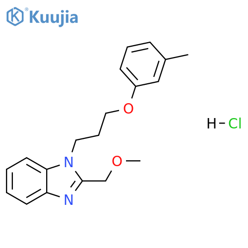 2-(methoxymethyl)-1-[3-(3-methylphenoxy)propyl]-1H-1,3-benzodiazole hydrochloride structure