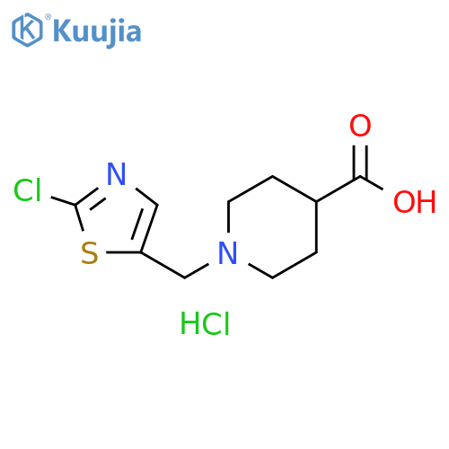 1-(2-Chloro-1,3-thiazol-5-yl)methyl-4-piperidinecarboxylic acid hydrochloride structure