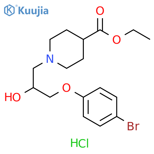 ethyl 1-3-(4-bromophenoxy)-2-hydroxypropylpiperidine-4-carboxylate hydrochloride structure