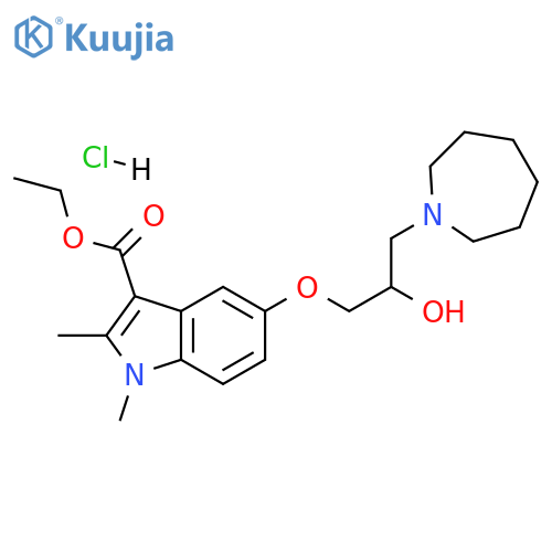ethyl 5-3-(azepan-1-yl)-2-hydroxypropoxy-1,2-dimethyl-1H-indole-3-carboxylate hydrochloride structure